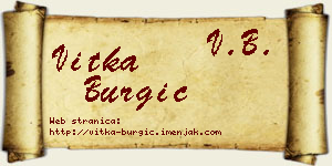 Vitka Burgić vizit kartica